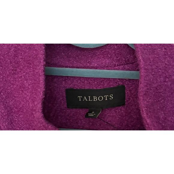 Talbots Wool Blend Hidden Snap Mandarin Collar Jacket | Violet Purple Size 6 - Picture 3 of 5